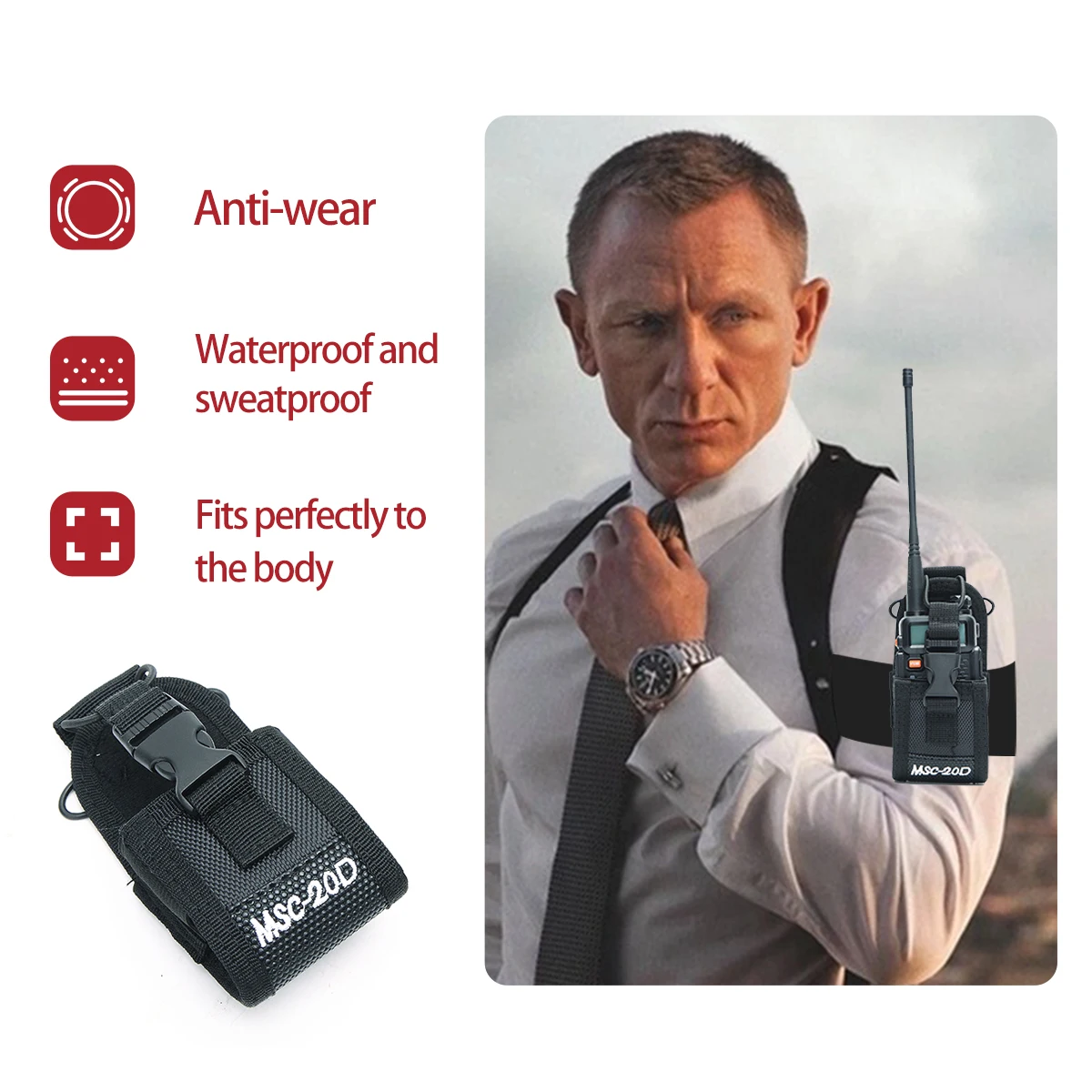 MSC 20 táctico Molle Radio Walkie Talkie bolsa riñonera soporte bolsillo portátil interfono funda bolsa de transporte para caza - imagen 5