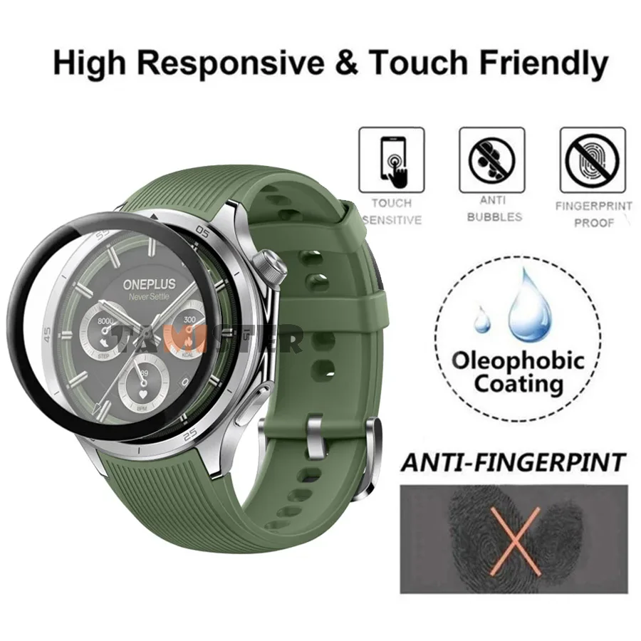Protector de pantalla Flexible suave para OnePlus Watch 3, película protectora antiarañazos de cobertura completa para OnePlus Watch 3, sin vidrio