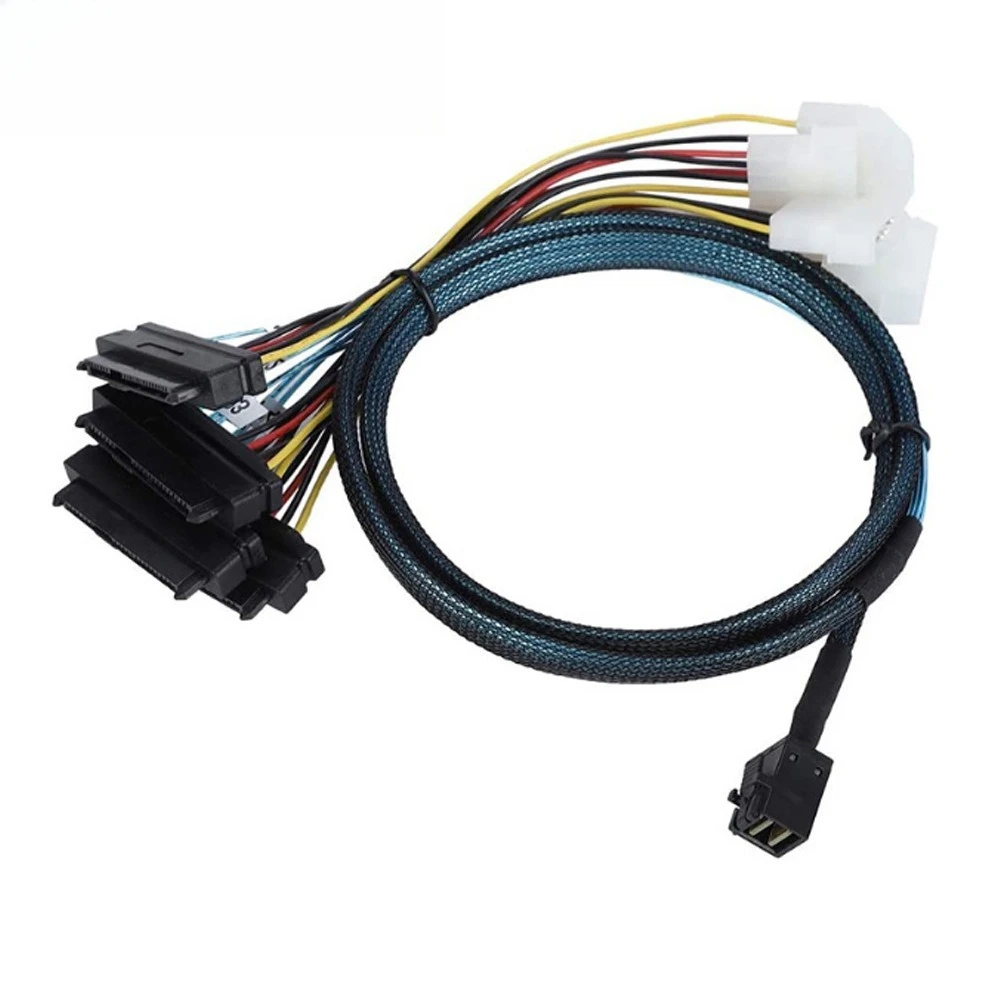 MINI SAS NVME SFF-8643 A 8482 Cable de alta velocidad con gran servidor de alimentación 4P Longitud opcional 0,5 M 1 M - imagen 4