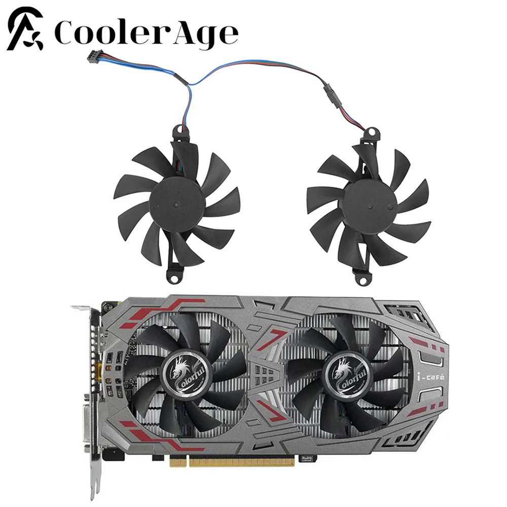 Enfriador de tarjeta de vídeo de 75MM, ventilador de repuesto para tarjeta gráfica colorida GeForce GTX 950, 960, 1050, 1050Ti, 1060, P106-100, iCafe - imagen 2