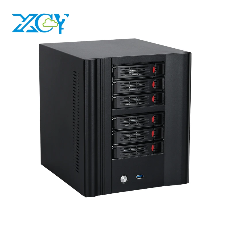 XCY NAS Mini PC 4/6/8 Bay 2,5 3,5 pulgadas HDD Intel N150 DDR5 RAM M.2 NVME SSD 10G Ethernet tipo C Win11/10 Linux FreeNAS RAID