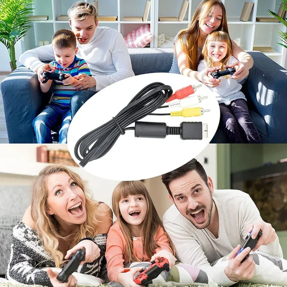 Cable AV para PS3, PS2, PS1, consola PlayStation, Cable de extensión de Audio y vídeo, reproductor de juegos a Monitor LCD, adaptador convertidor de Cable RCA de TV - imagen 5