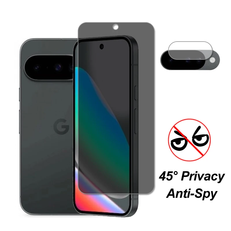Para Google Pixel 10 Protector de pantalla de vidrio Anti-espía privacidad vidrio templado película protectora de lente de cámara de teléfono para Google Pixel 10
