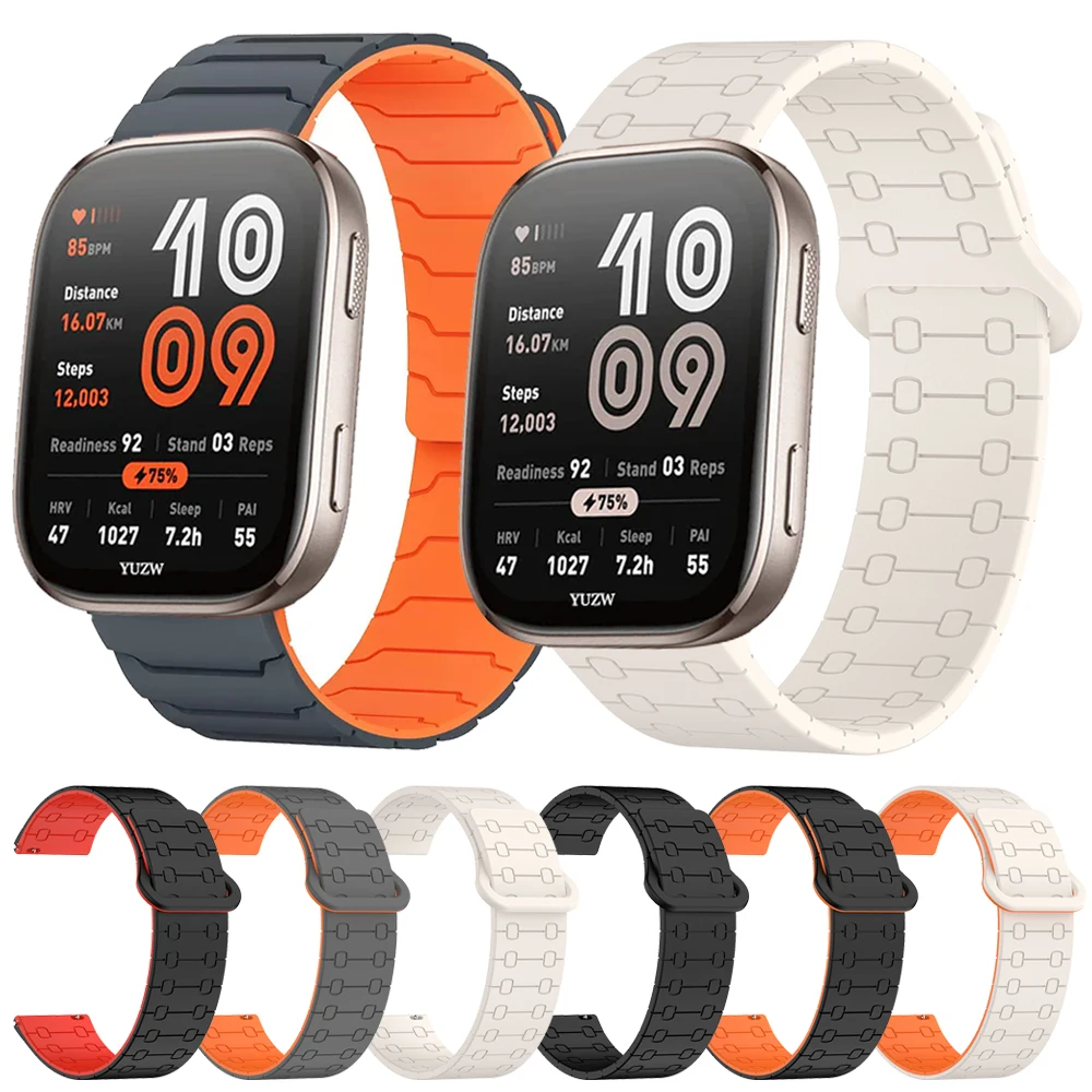 Correa de reloj de 22mm para Huami Amazfit Bip 6 Band GTR 4 3 2 2E GTR3 Pro/ GTR 47mm/ BALANCE 2/Stratos pulsera de silicona con bucle magnético - imagen 2
