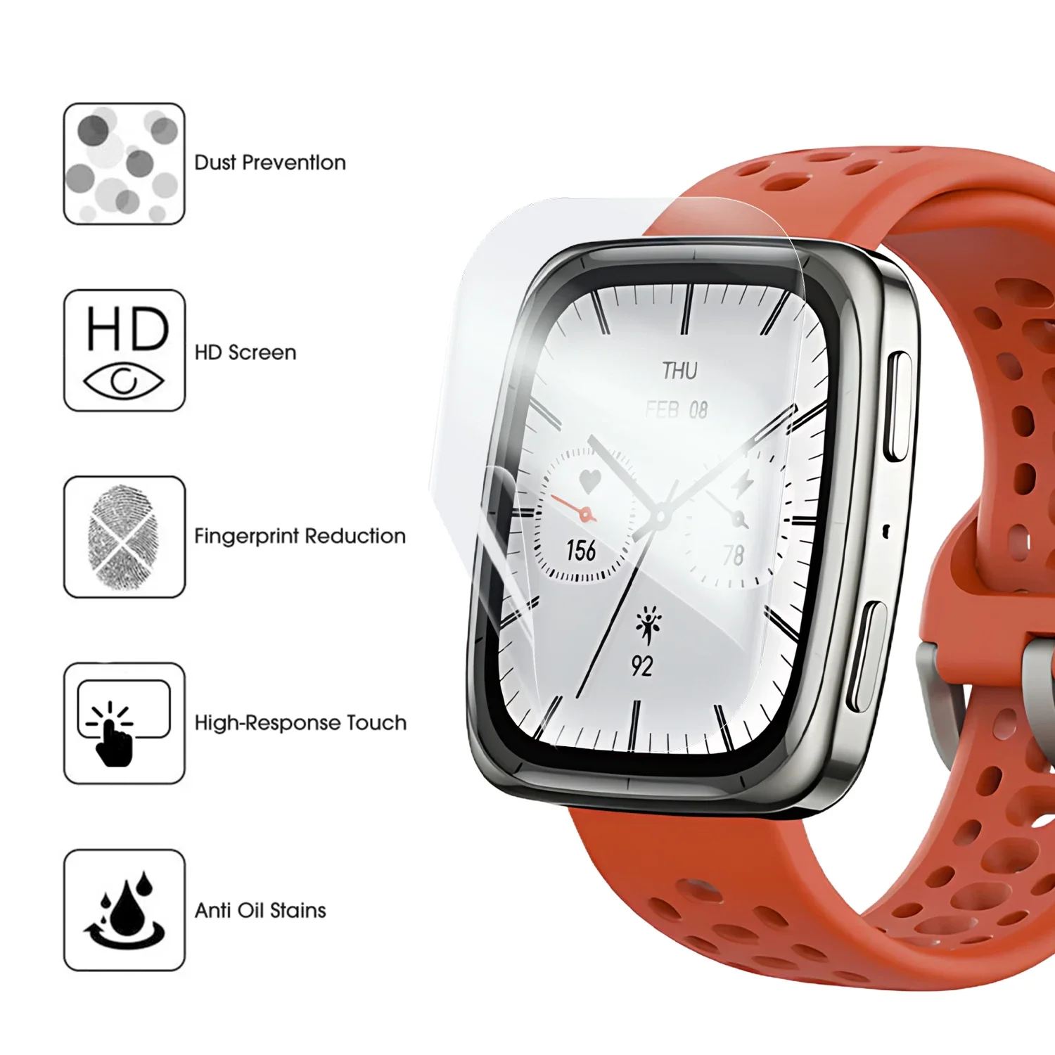 Protector de pantalla de TPU suave para reloj inteligente Amazfit Active 2, películas de hidrogel antiarañazos para Amazfit Active 2 Square, 1-5 uds. - imagen 2