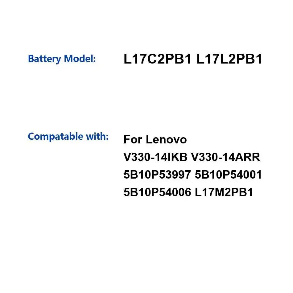 Batería del ordenador portátil L17C2PB1 L17L2PB1 3900Mah para Lenovo V330-14IKB V330-14ARR 5B10P53997 5B10P54001 5B10P54006 L17M2PB1 - imagen 3