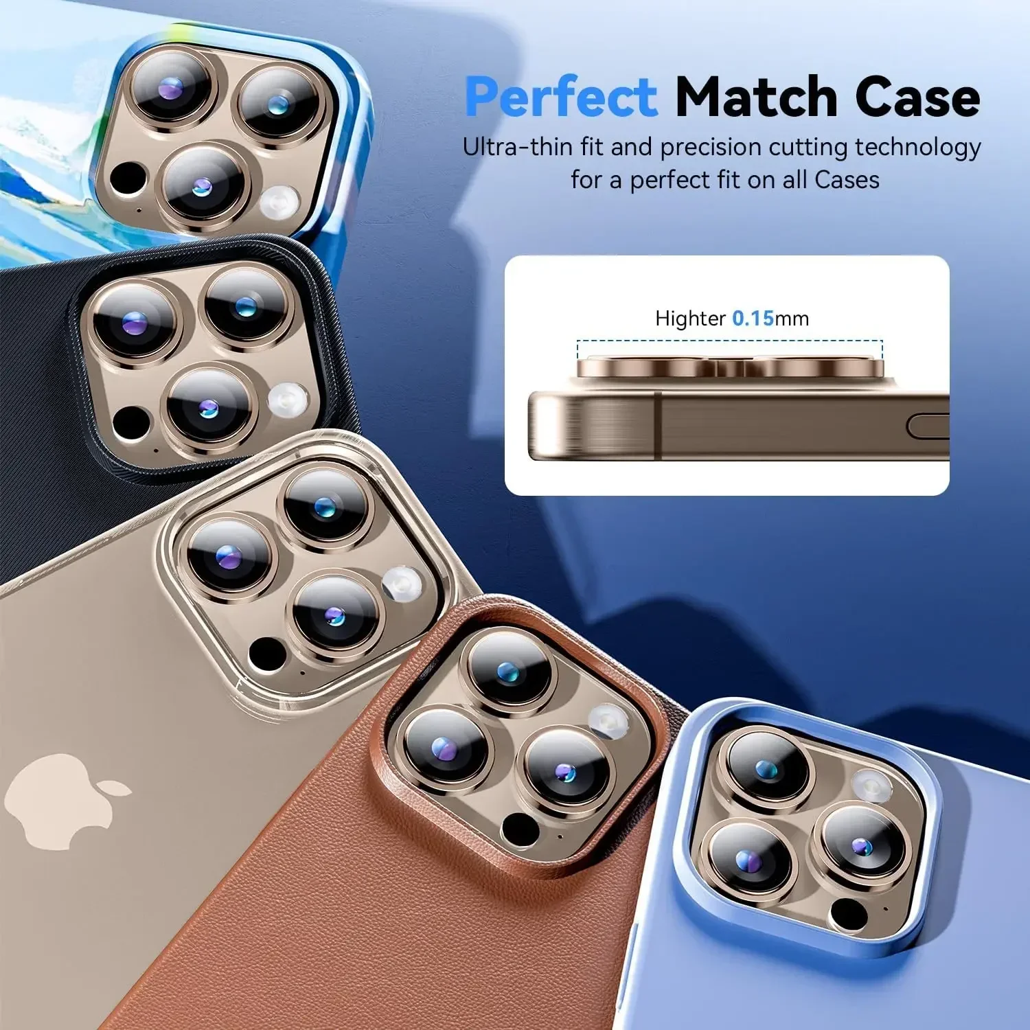 Cubierta protectora de lente de cámara de vidrio templado de titanio del desierto para IPhone 16 Pro Max 15 Plus 14 16Pro 16Plus accesorios de protección - imagen 5