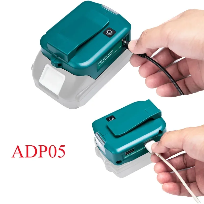 Adaptador de batería con luz LED Batería de 18 voltios Se puede utilizar para iluminar Con puerto de carga USB Para una carga fácil y rápida ADP05 - imagen 3