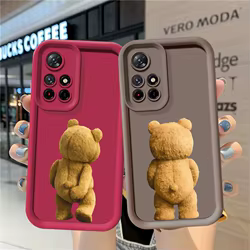 Funda trasera de oso de peluche para teléfono Xiaomi Redmi 9C 13C A2 A1 Plus A3 A5 10C 9A 14C 12C 9T 10A, funda suave