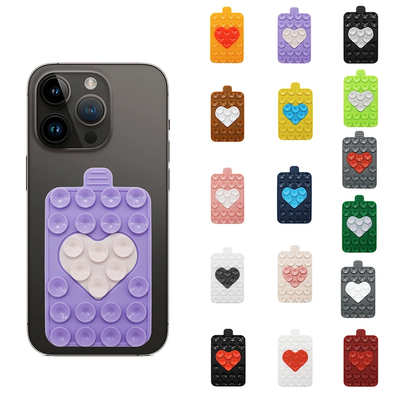 Soporte de teléfono con ventosa de doble cara fuerte, almohadilla de succión de silicona en forma de corazón, soporte antideslizante multifunción para teléfono móvil - imagen 2