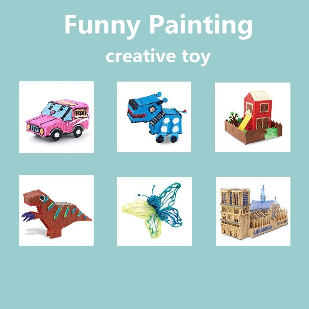 Juego de bolígrafos 3d recargables tipo C para niños, juguete creativo, bolígrafo de impresión 3D, regalo para niños, 200M de filamento PLA - imagen 3