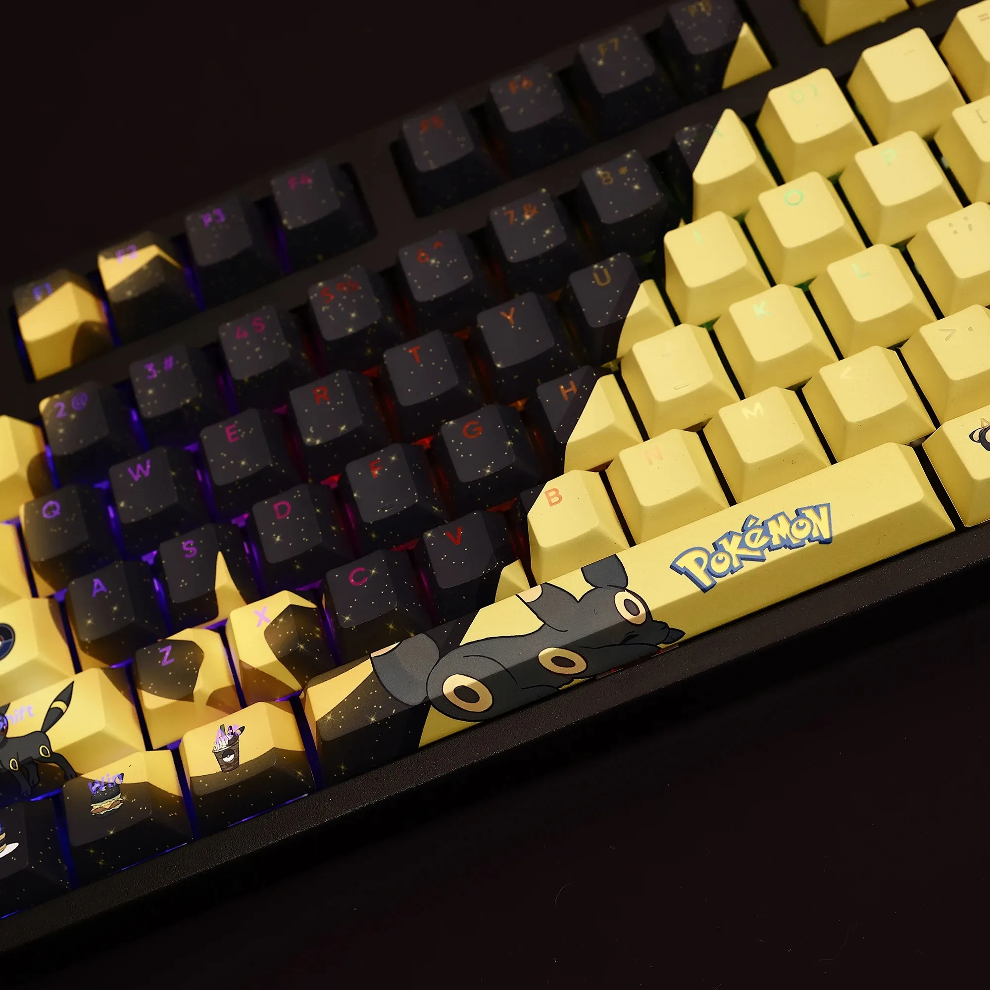 Pokemon Anime Umbreon Keycaps 108 teclas/juego personalizado Material PBT OEM altura cereza perfil tapas de teclado mecánico lindo regalo - imagen 3