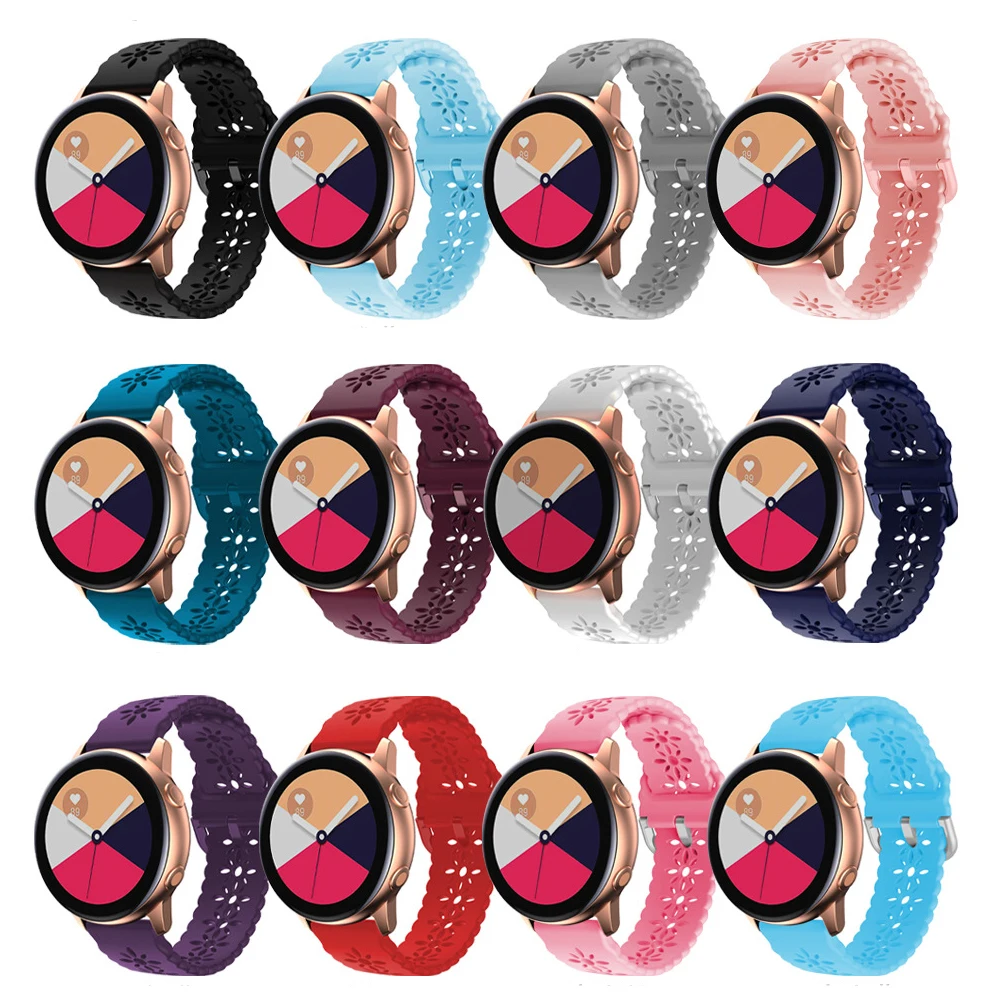 Correa de silicona Floral de 20mm y 22mm para Samsung Galaxy Watch Series, correa de reloj para Garmin Venu SQ Vivoactive 5 Forerunner 165 245 - imagen 2