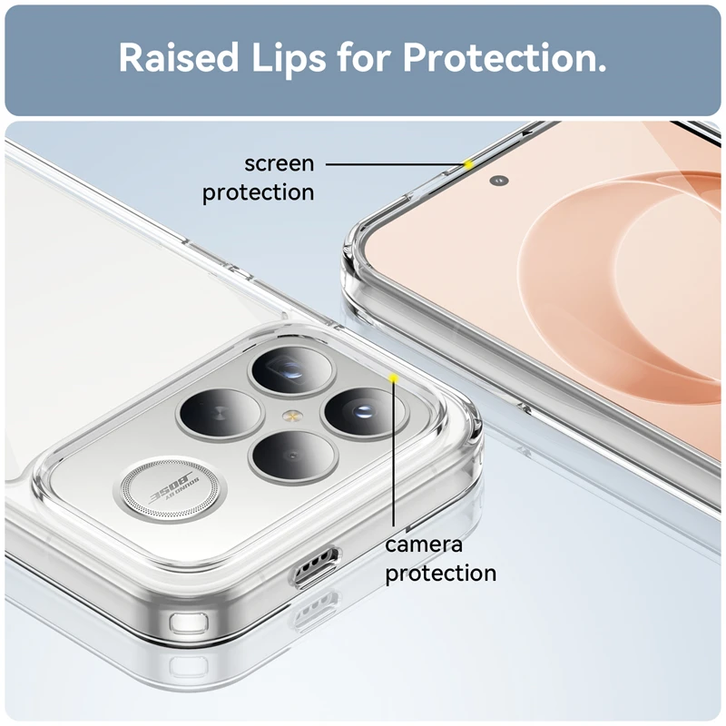 Para Xiaomi POCO F8 Ultra funda de lujo de silicona transparente PC TPU funda protectora POCO F8 Ultra funda a prueba de golpes POCO F8 Ultra - imagen 3