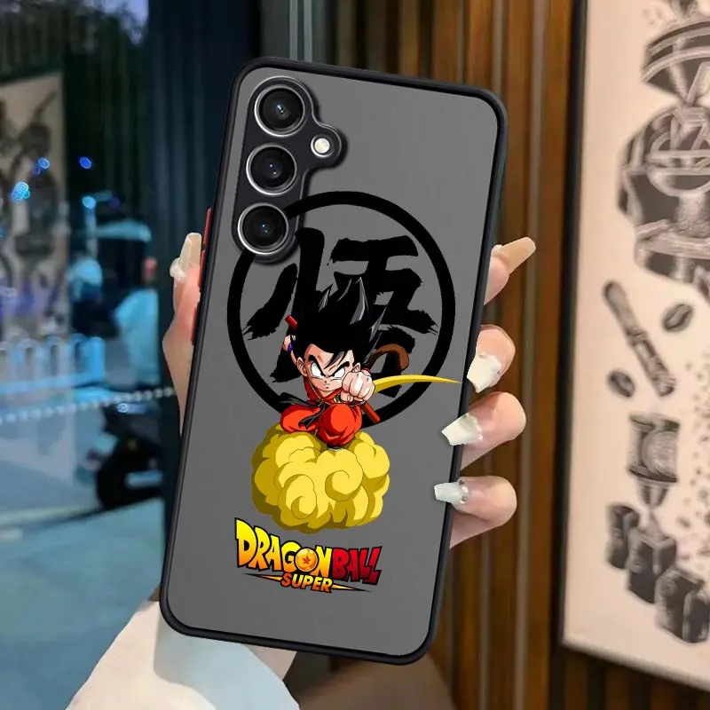 D-Dragon Ball tarjetas Son Goku para Samsung Galaxy S25 S24 S23 S22 FE Plus Ultra 5G funda de teléfono translúcida esmerilada - imagen 4