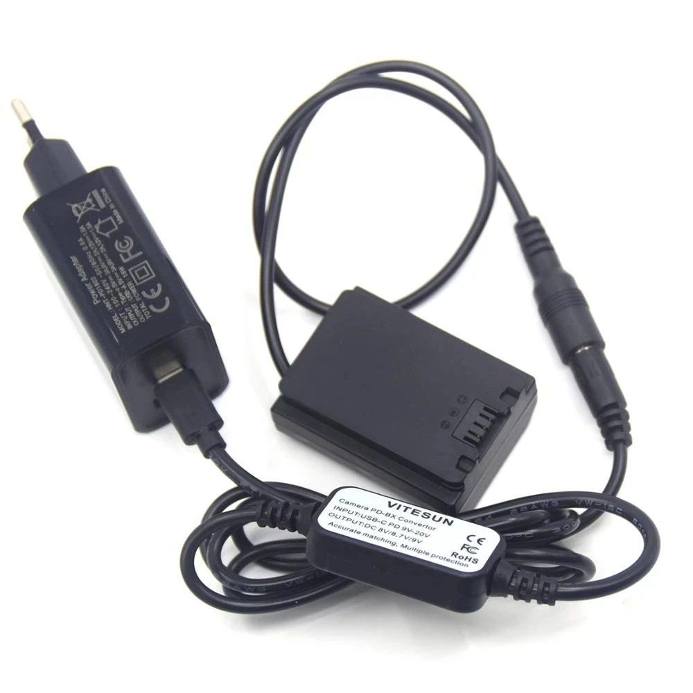 Cable de alimentación USB C + batería falsa NP-FZ100 + adaptador de cargador PD para Sony Alpha A9 A6600 A7RM3 A7RIII a7 iii A7M3 ILCE-9 A7M4(A7IV) - imagen 3