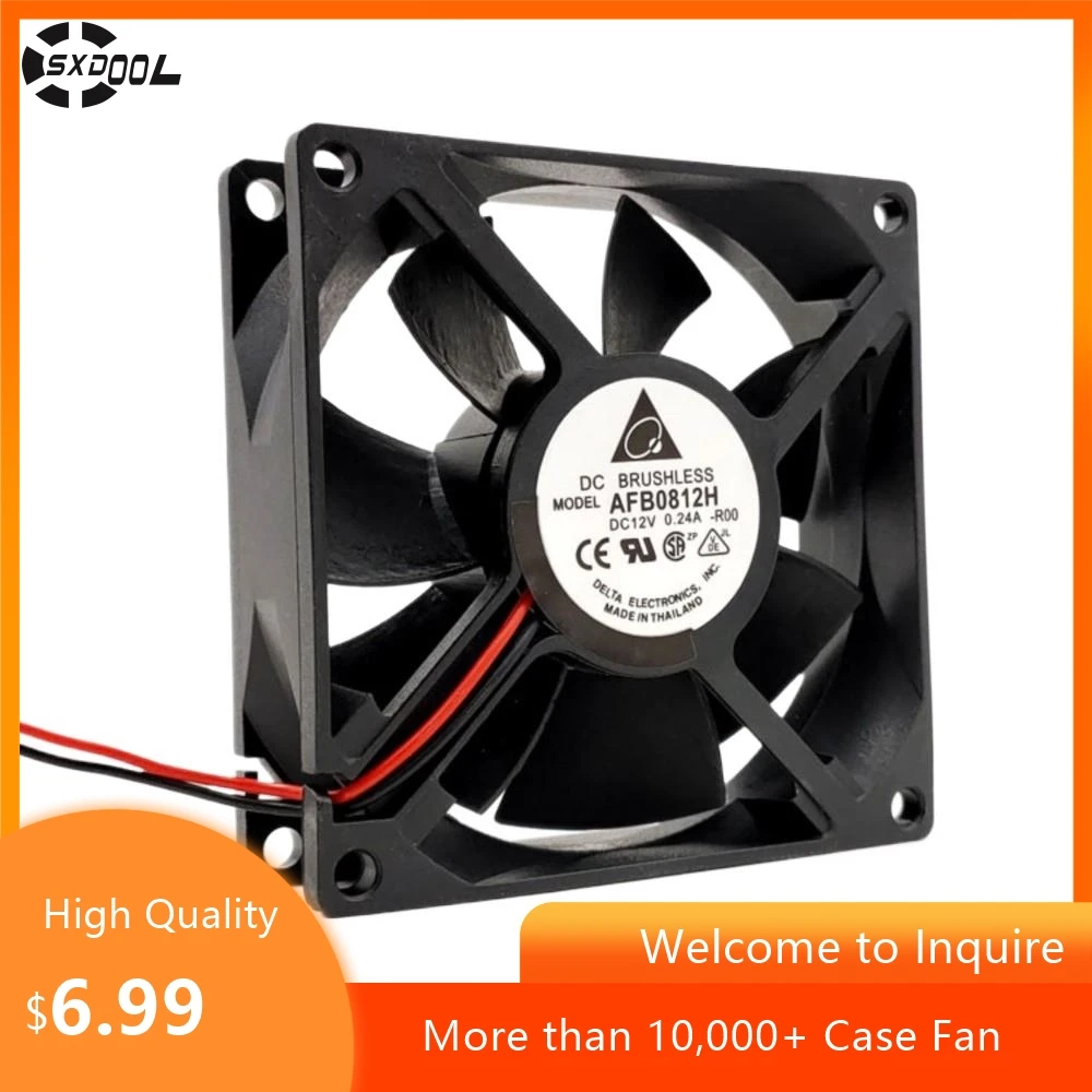 Para Delta AFB0812H-F00 80x80x25mm 12V 0.24A ventilador de refrigeración de chasis de alto flujo de aire de doble bola - imagen 2