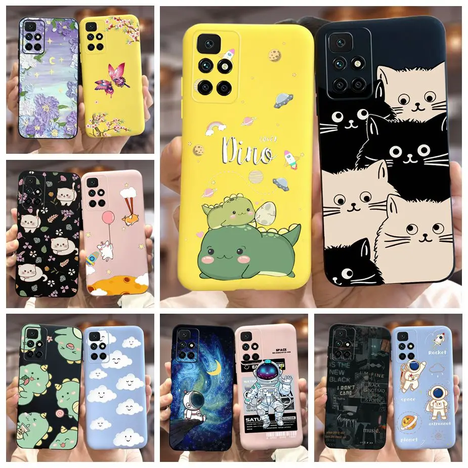 Funda con dibujos de dinosaurios para Xiaomi Redmi 10 2022, carcasa suave de TPU para Redmi 10 Prime, carcasa trasera de 6,5 pulgadas, parachoques