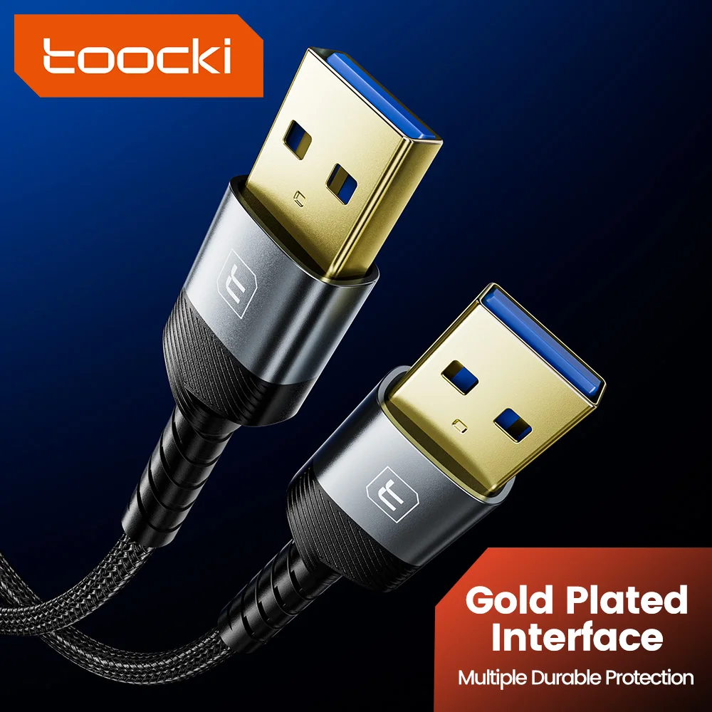 Toocki UBS 3,0 Cable de extensión USB-A Cable macho a macho extensor USB 3,0 para TV Box PC radiador disco duro cámara Cable de datos