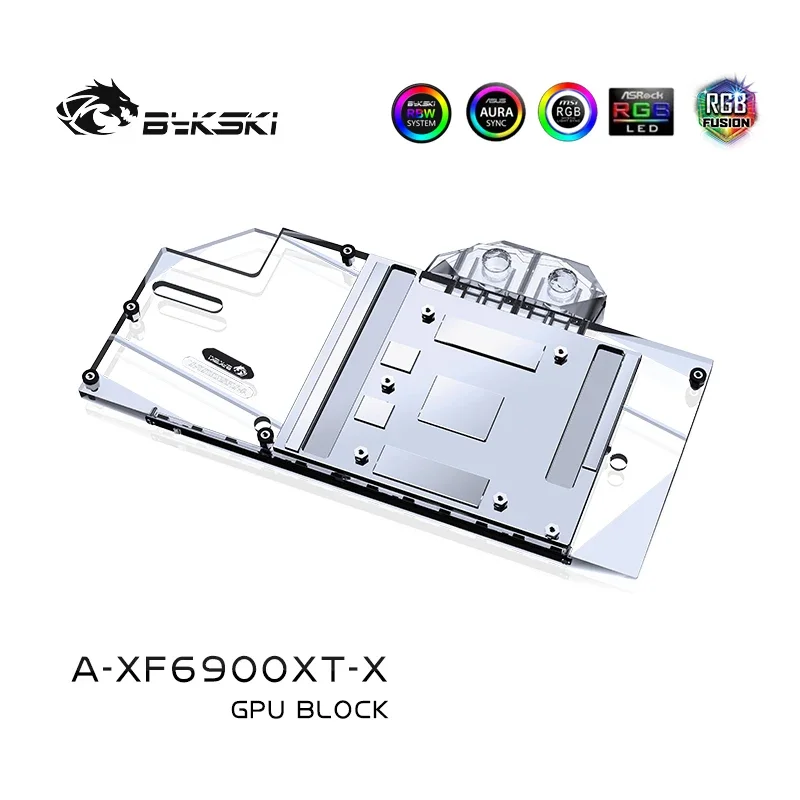 Bykski Water Block Use for XFX Radeon RX 6900XT / 6800 XT Speedster Merc 319 GPU Card / Full Cover Copper Radiator / RGB Light - imagen 4