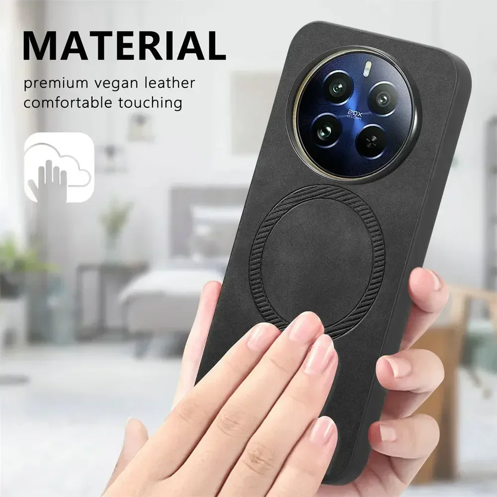 For Realme 13 Plus 13pro+ Luxury Leather for Magsafe Magnetic Wireless Charging Cover for Realme 11 12pro 13 Pro Plus Realme13 - imagen 4