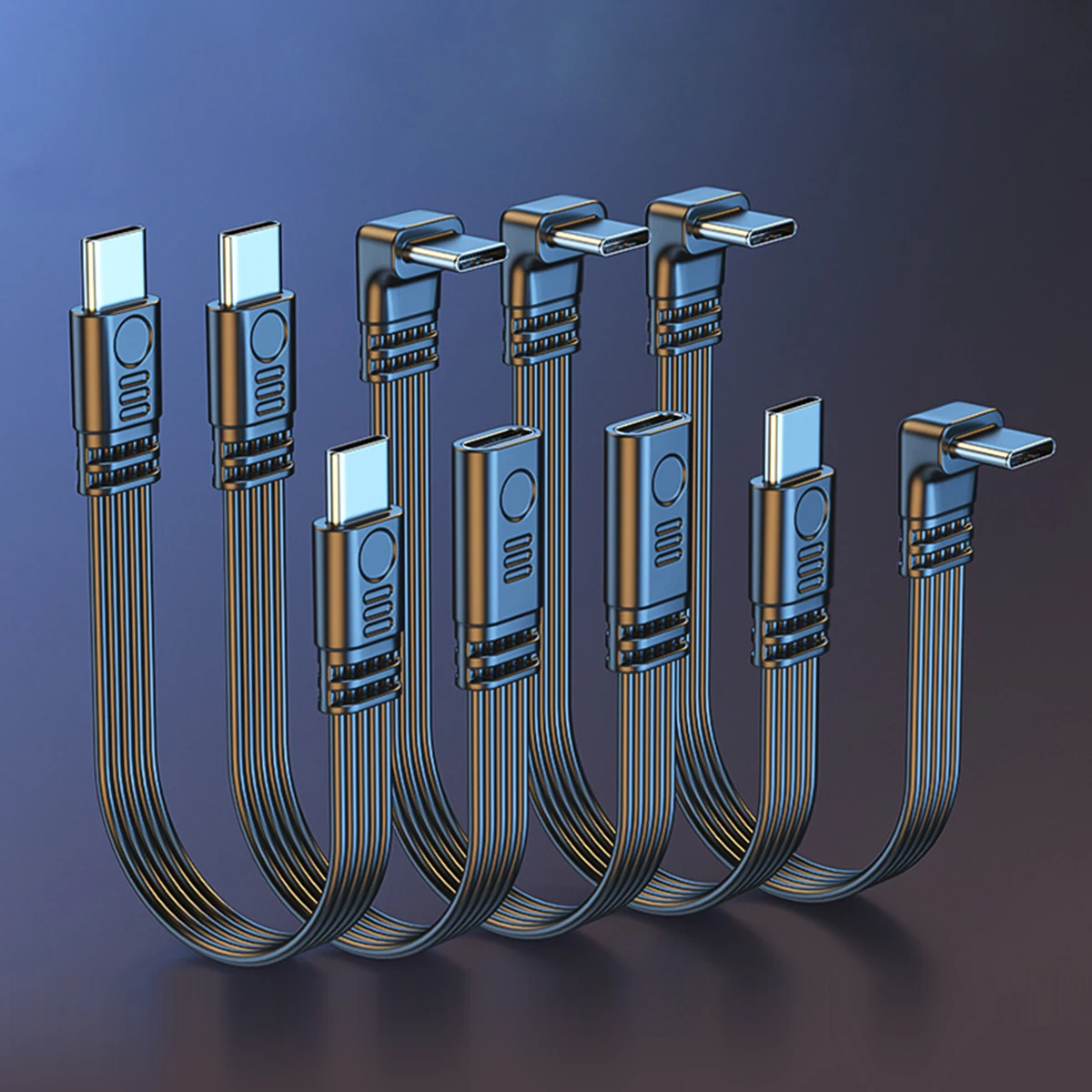 Cable de extensión USB C de 90 grados macho a hembra tipo C a tipo C 480Mbps 45W Cable de datos extensor de carga rápida para Samsung Xiaomi