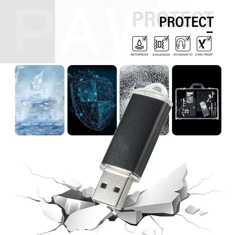 Unidad Flash USB de 64GB, Mini Pen Drive de Metal, Pendrive negro, almacenamiento externo de alta velocidad, regalos creativos - imagen 3