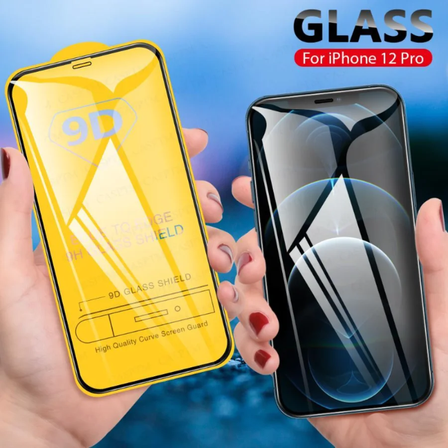 2 uds 9D Protector de pantalla de vidrio templado para IPhone 13 12 15 11 14 Pro Max vidrio Protector para IPhone X XR XS Max 7 8 Plus - imagen 3