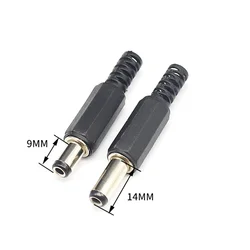 Enchufe DC Macho 5,5x2,5mm Negro