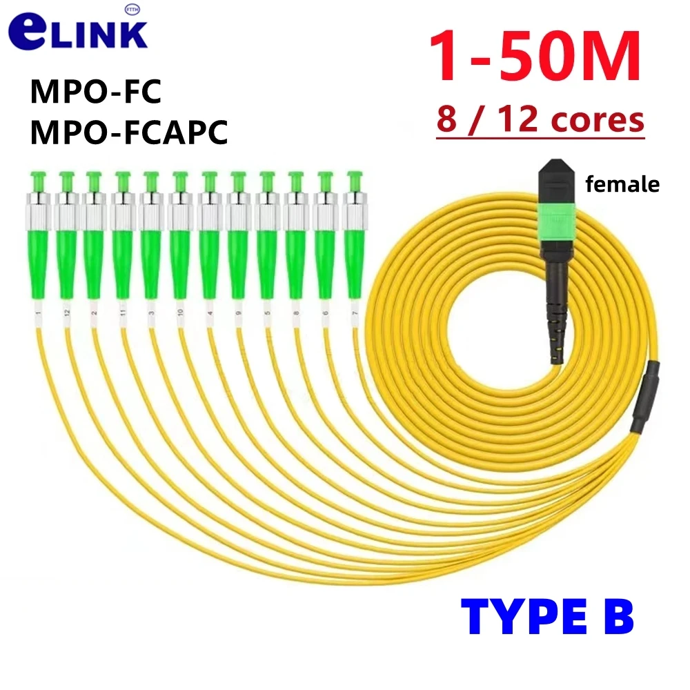 Cable de conexión de fibra MPO-FC/APC tipo B MPO APC 8/12/24 núcleos SM hembra 1-50m10m MTP-8FCA 12FC ruptura de fibra 8C 12C ftth puente FTTH - imagen 2