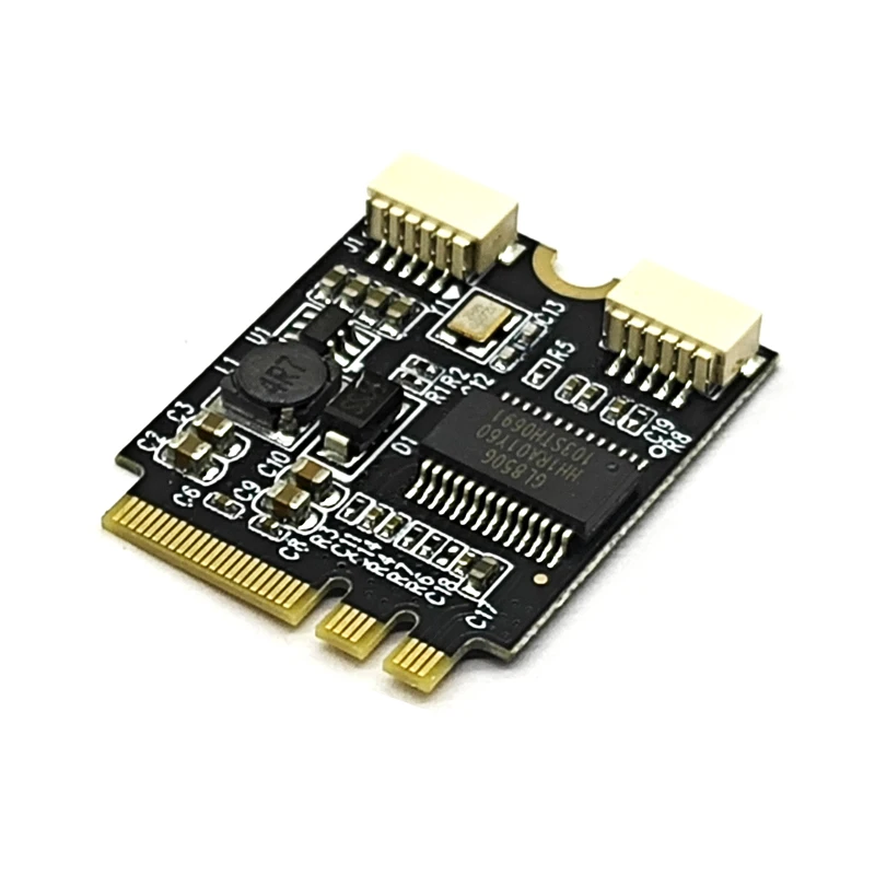 M.2 Key A/E a 2 puertos USB2.0 tarjeta elevadora GL850 Chip 30cm Cable de extensión USB portátil M2 interfaz WIFI clave A + E a adaptador USB Dual - imagen 2