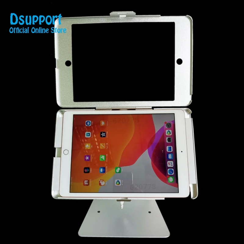 Apto para ipad 10,2 soporte de escritorio caja de metal soporte tableta pc soporte de bloqueo soporte ángulo de movimiento completo - imagen 4