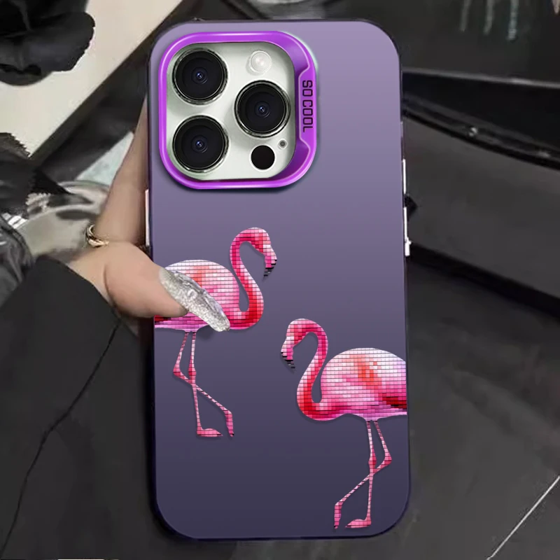 Funda con patrón de flamenco animal para Samsung Galaxy S23 S24 S25 S22 Ultra S21 Plus FE A56 A36 A26 5G A16 A06 4G Note 20 contraportada - imagen 4