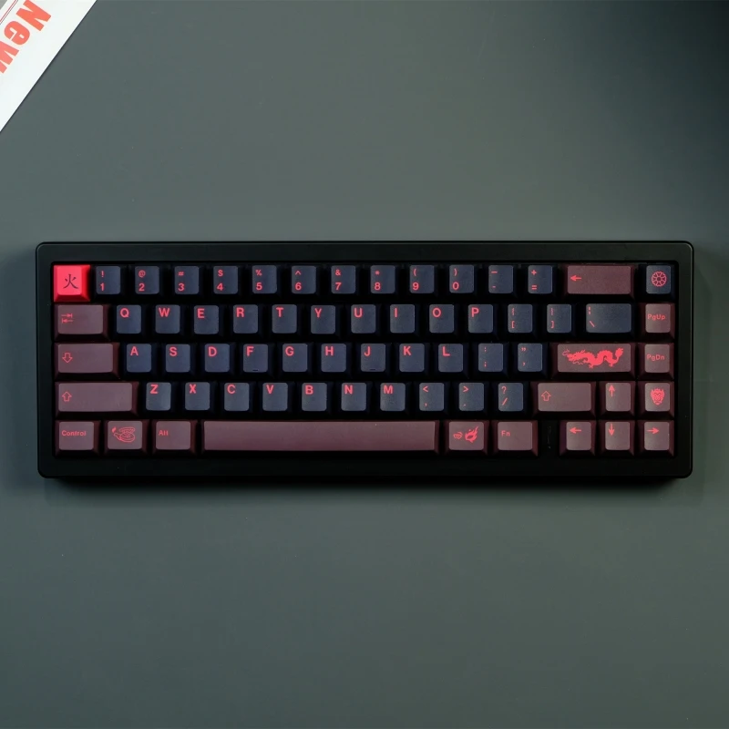 Juego de 129 teclas GMK Red Dragon, tapas de teclas de perfil de cereza, PBT, sublimación, para MX Switch 61/64/68/75/87/104/980