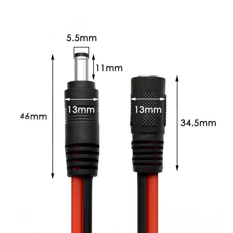 Cable de alimentación XT90 macho/hembra a CC, 2 cuadrados, CC 5521/5525, Cable de conversión de puerto de carga, enchufe CC, línea de conexión de alta potencia - imagen 4