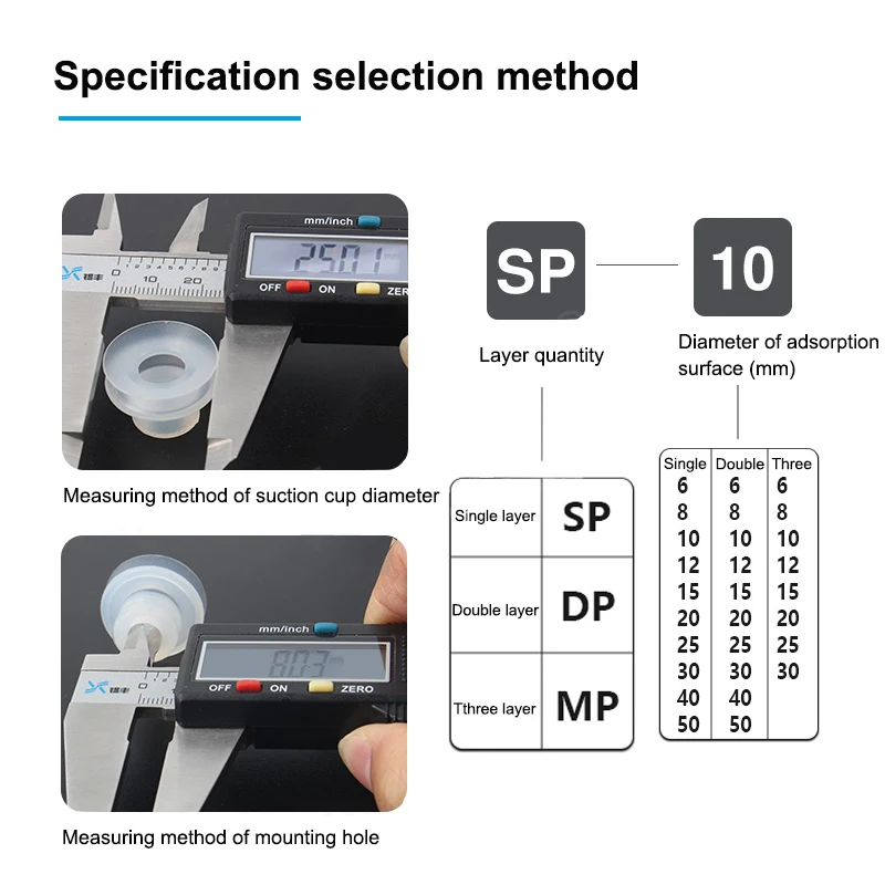 Ventosa de silicona de vacío grande SP/DP/MP, Robot de una sola capa, accesorios neumáticos industriales, boquilla de succión fuerte - imagen 5