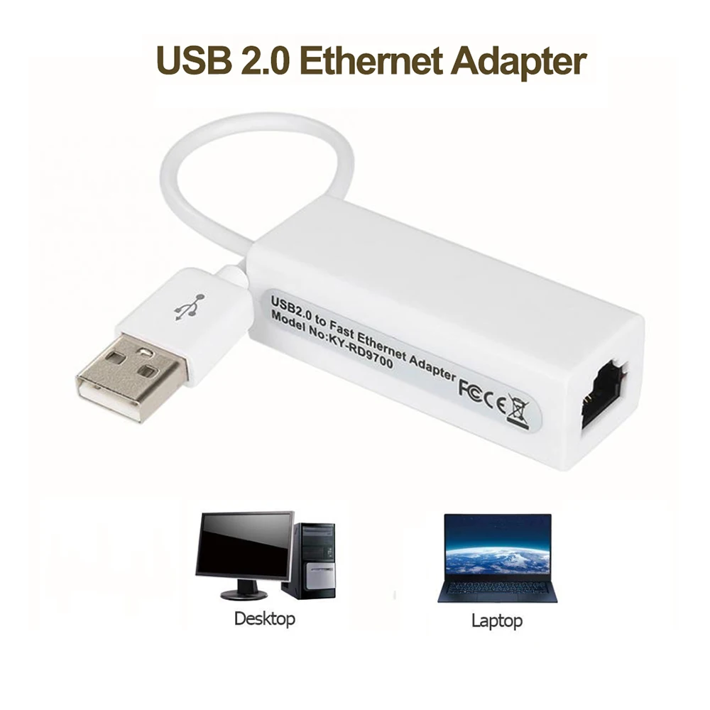 Adaptador Ethernet USB para ordenador portátil, tarjeta de red de 10Mbps, RJ45, USB C Lan para Windows 7/8, D9700, Cable de Internet con Cable - imagen 3