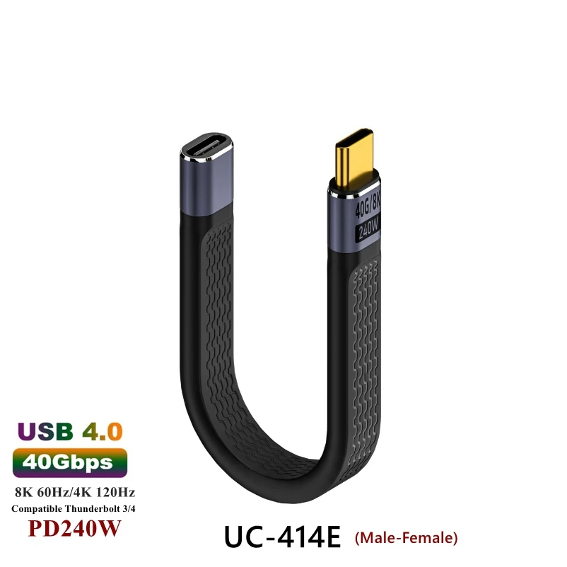 Cable de carga Usb4 3,2, doble tipo C macho a macho hembra, transferencia Fpc Softline Compatible con Cable de datos Thunderbolt 3/4 - imagen 5