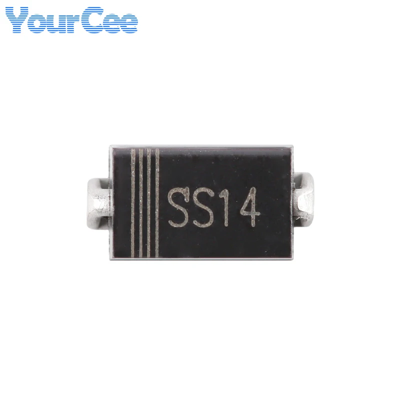 100 Uds SS14 SMAJ 40V 1A diodo Schottky barrera rectificador