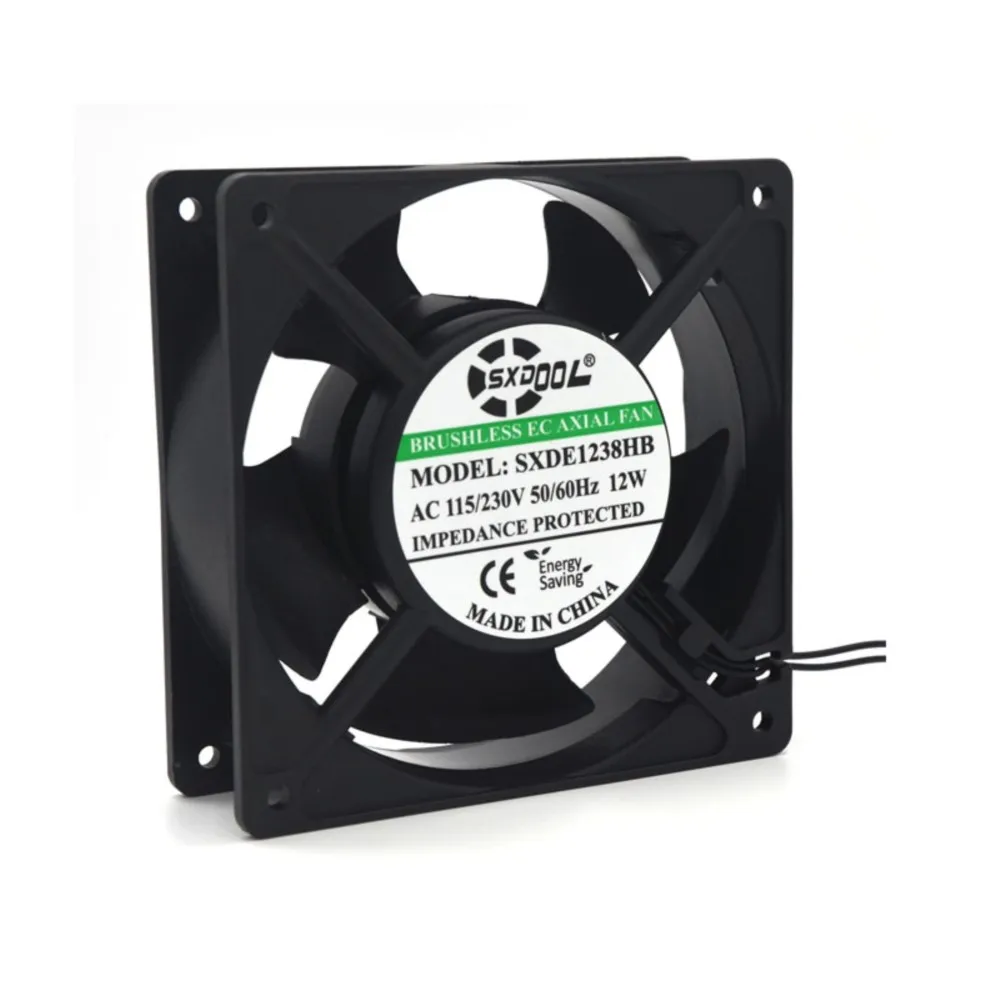 Ventilador de refrigeración para gabinete de CA, 120mm x 38mm, CA 110V, 115V, 220V, 230V, Motor EC, alto flujo de aire, 3500RPM, rodamiento de bolas doble, 12W - imagen 2