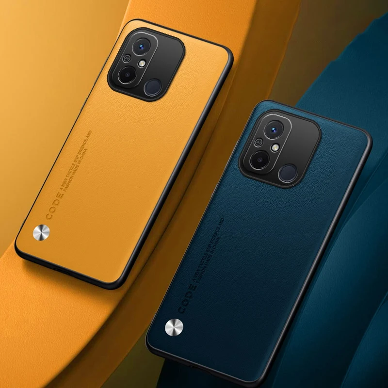 Funda de cuero PU de lujo para Xiaomi Redmi 12C, funda trasera de silicona mate a prueba de golpes, funda de teléfono de protección completa para Redmi12C Coque - imagen 3