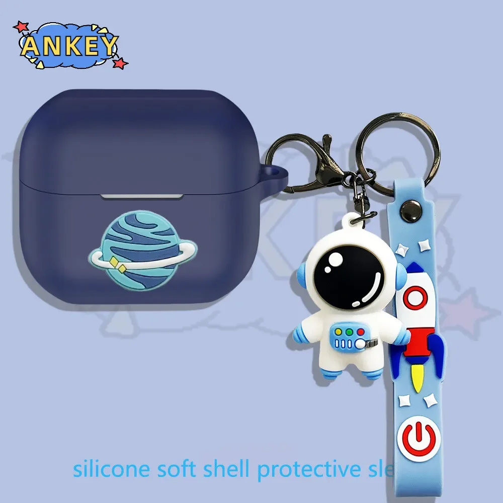 Funda de silicona para Apple Airpods 4, carcasa protectora suave con colgante para auriculares, monstruo de dibujos animados - imagen 5