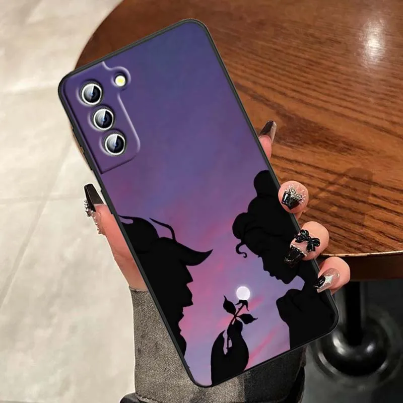 Disney Beauty Beast Belle para Samsung Galaxy S25 S24 S23 S22 S21 S20 S10 Ultra Plus FE 5G negro suave TPU funda de teléfono - imagen 5