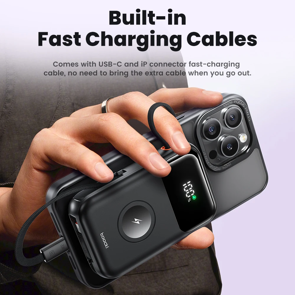 Toocki PowerBank 10000mAh portátil PD 22,5 W banco de energía de carga rápida para iPhone 16 15 14 13 12 Apple Watch batería externa móvil - imagen 2