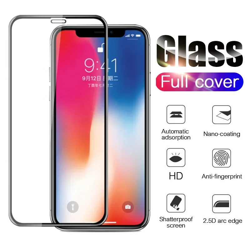 Vidrio templado para iPhone 11 12 13 14 15 Pro Max vidrio iPhone XR X XS 7 8 6 6s Plus 12 Mini SE Protector de pantalla de vidrio