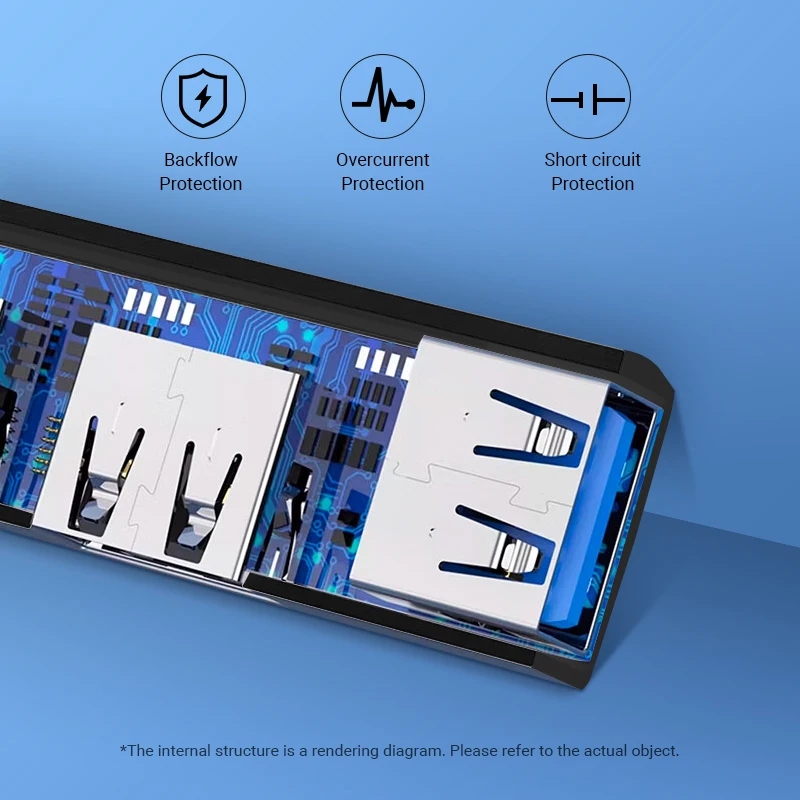 Hub USB 4 en 1, divisor USB 3,0, multipuerto, expansor de puerto USB 2,0, transferencia rápida de datos, 4 puertos para Mac, PC, portátil, impresora, HDD móvil - imagen 4