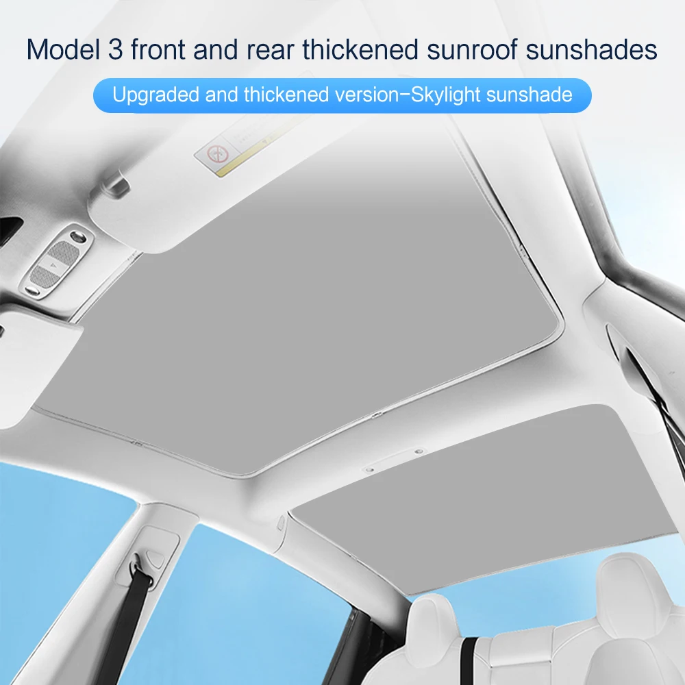 Parasol para Tesla Model Y 3, accesorio de tragaluz delantero Y trasero, tejido reflectante a prueba de rayos ultravioleta, novedad de 2021-2024 - imagen 4