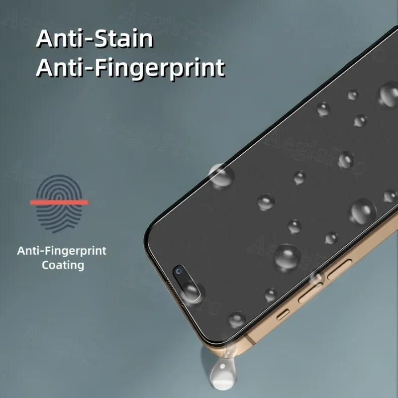 Protector de pantalla de vidrio templado de privacidad esmerilado, 2 uds., para IPhone 17/16/15/14/13/12/11 Pro Max Series, vidrio mate esmerilado - imagen 5