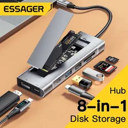 Essager Hub USB-C 8 en 1 HDMI para MacBook Pro y Air M1/M2