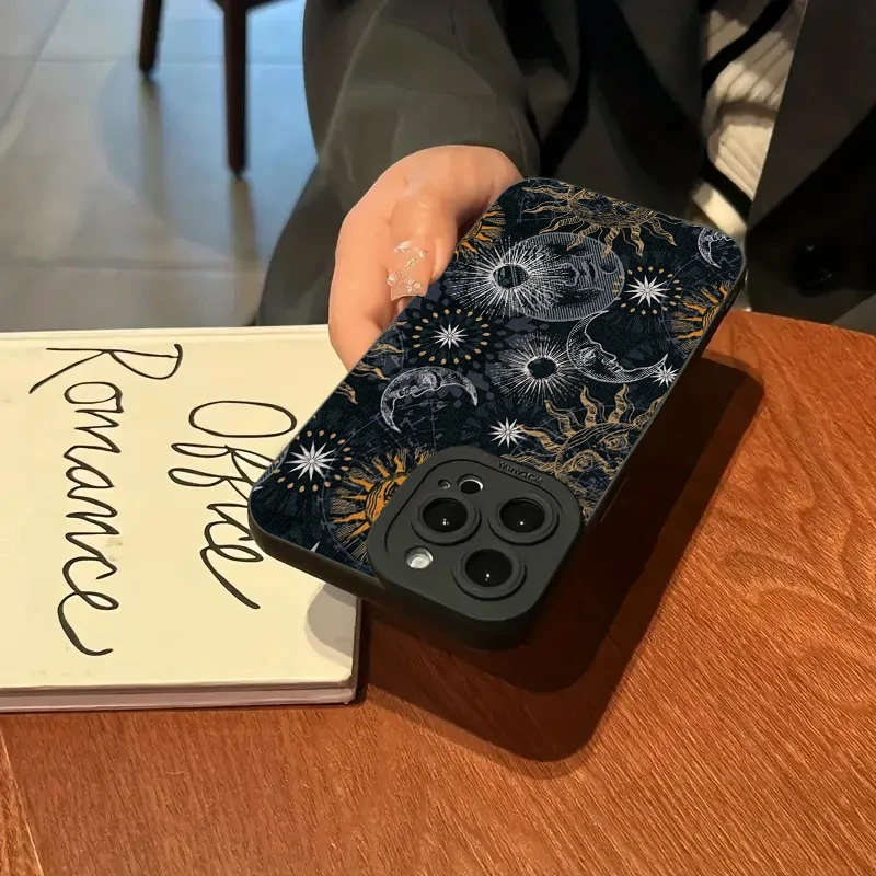 Funda de teléfono Moon Sun God para iPhone 15 14 13 12 11 Pro Max XS X XR 7 8 15 Plus SE 2022, funda trasera de silicona suave a prueba de golpes - imagen 3